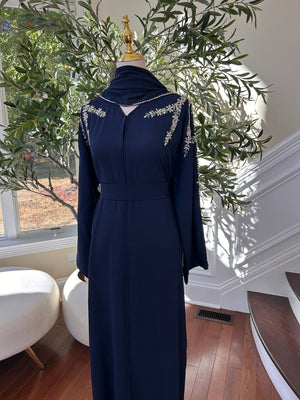 Navy Blue Elegance Sleeve Abaya