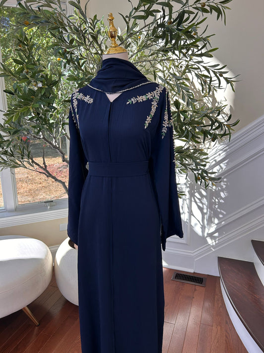 Navy Blue Elegance Sleeve Abaya