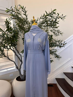 Baby Blue Charm Abaya