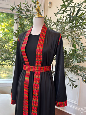 Black Embroidery Tatreez Thobe
