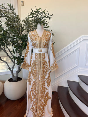 Golden White Detail Kuftan