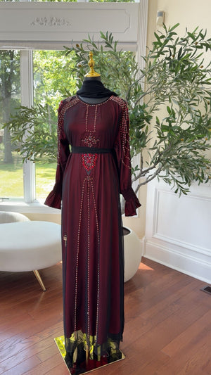 Elegant Red Abaya