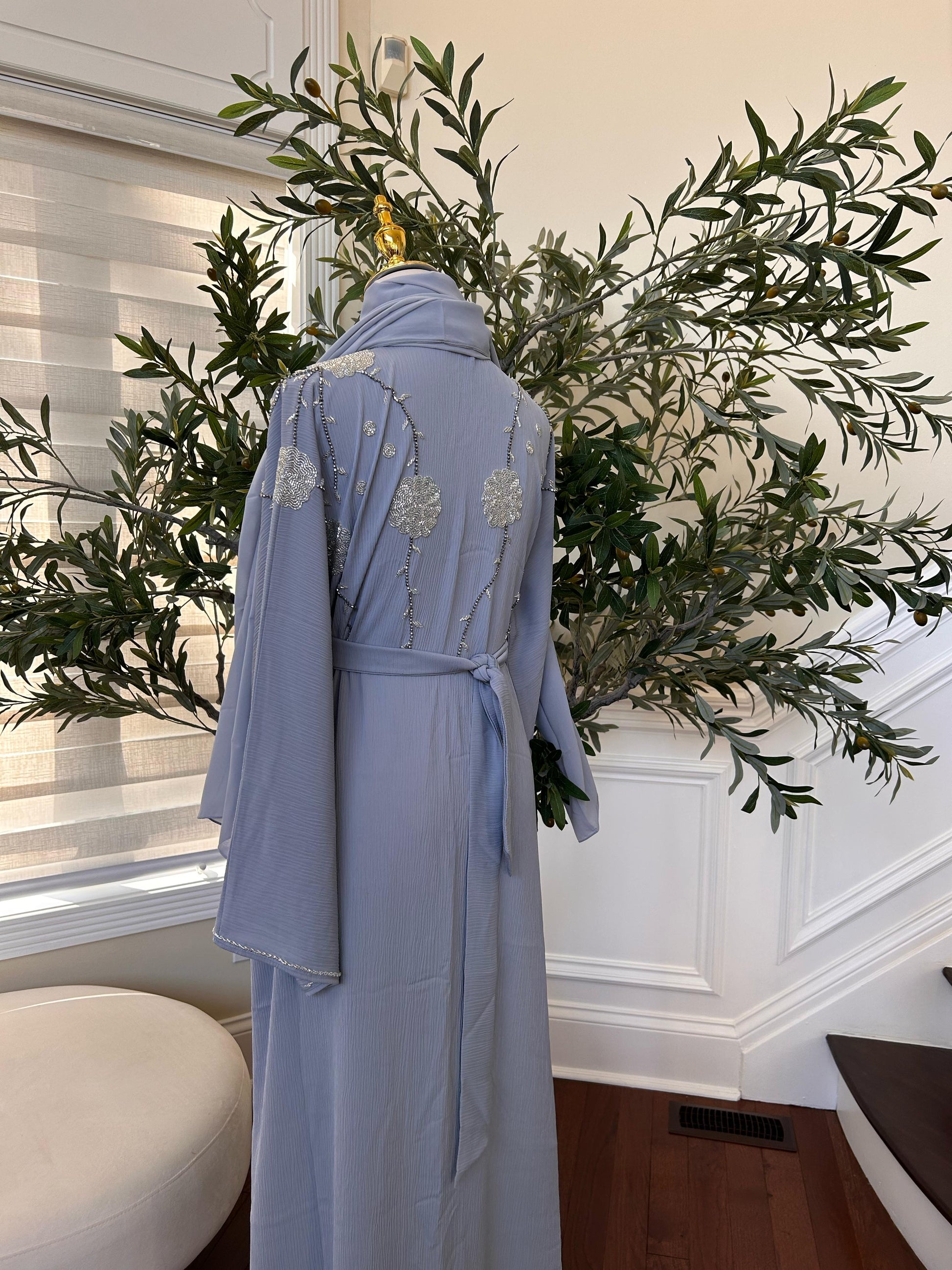 Baby Blue Charm Abaya