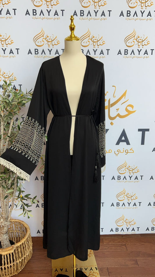Elegant Black Abaya Sleeve Touch Design