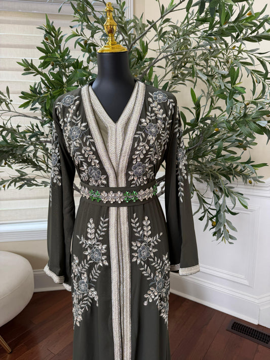 Green Rose Elegance Kuftan