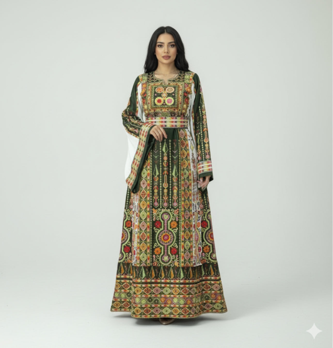 Olive Green/White Satin
Maleka Embroidered Thobe