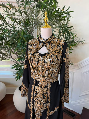Black Beaded Elegance Royale Kuftan