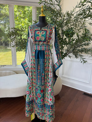Embroidery Tatreez Turquoise Thobe/A