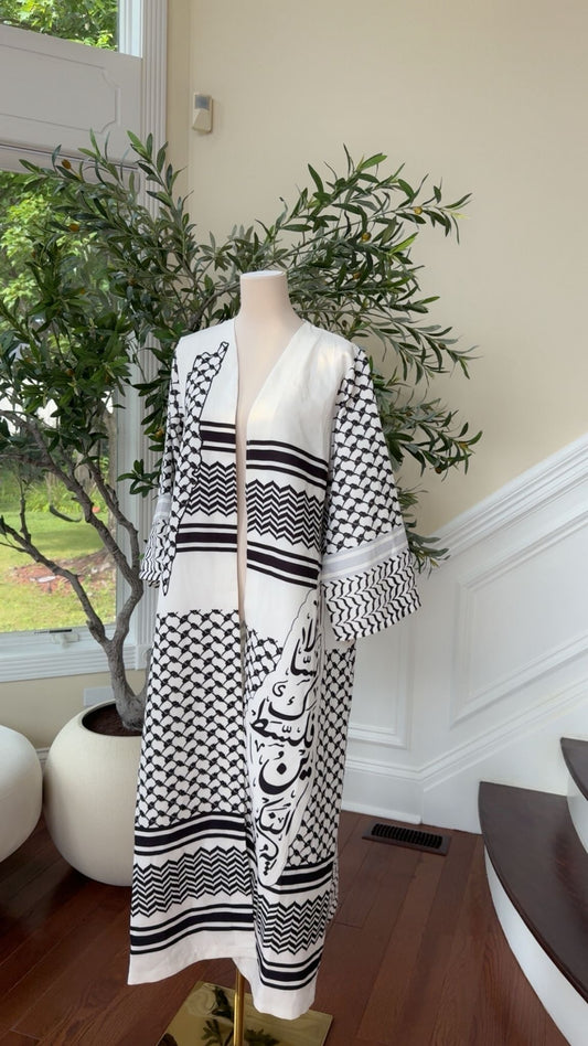 Kuffieya Designed Cardigan Abaya