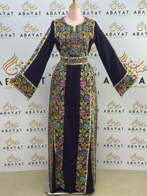 Black Floral Embroidery Essence Thobe