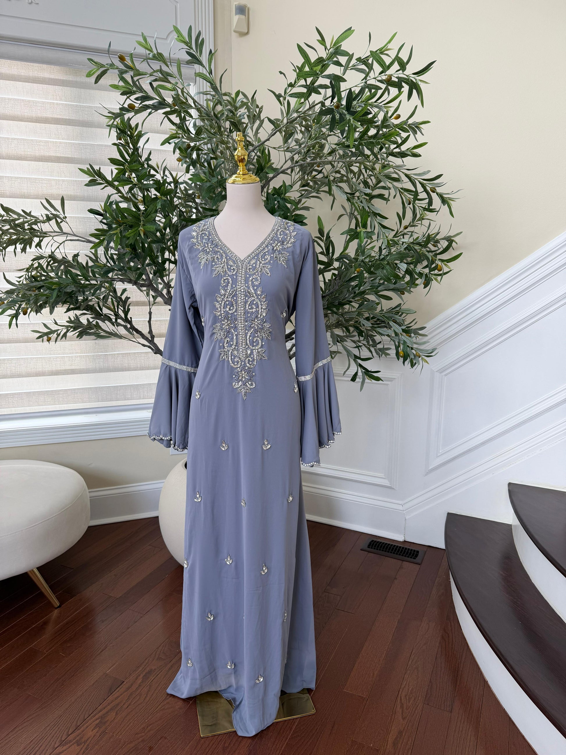 Crystal Grey Stone Kuftan