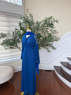 Blue Sleeve Charm Essence Abaya