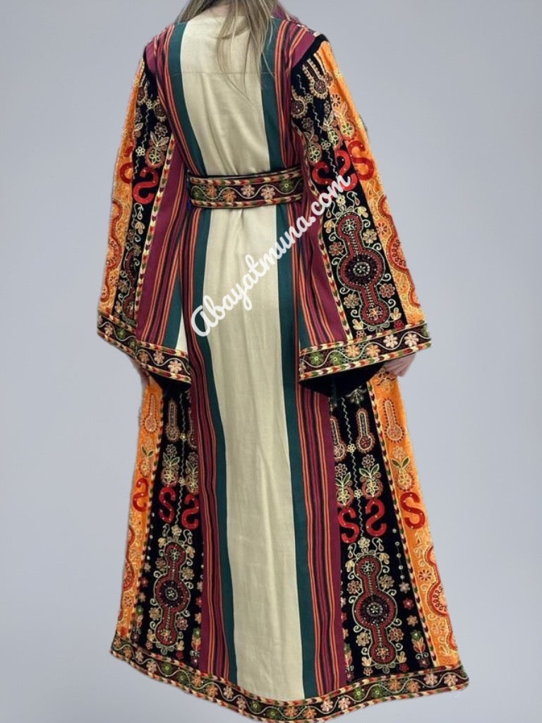 Embroidered Palestinian Dress Long Sleeves #A8890