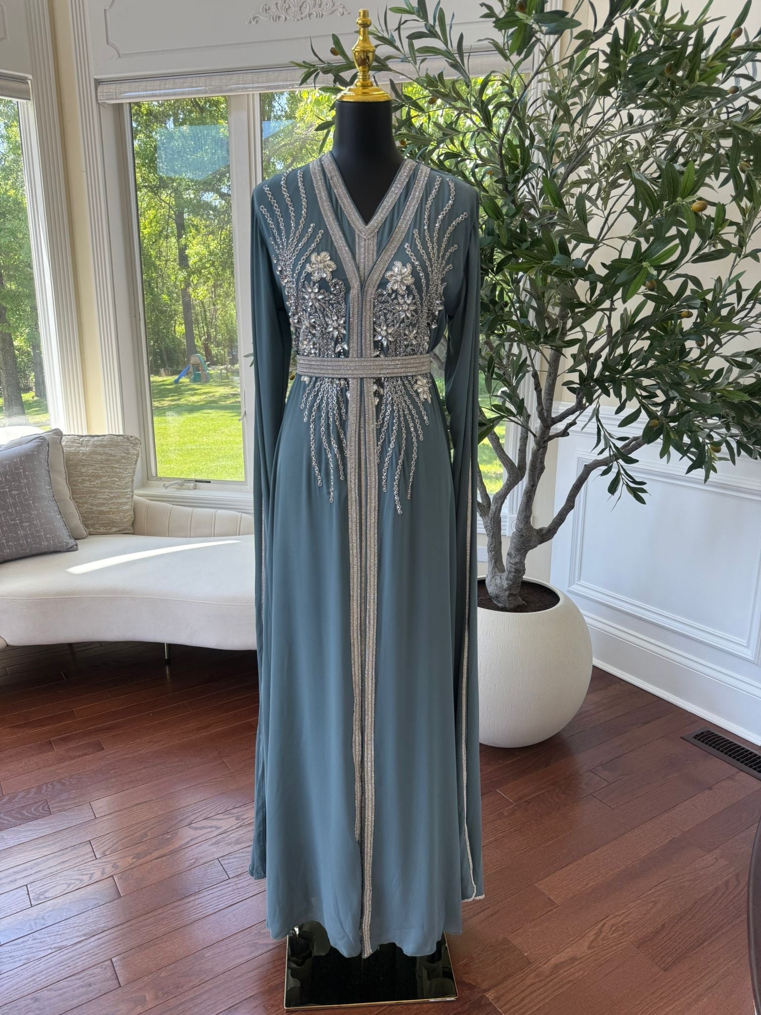 Luxury Baby Blue Kuftan