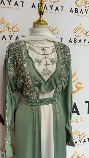 Mint Green Two Piece Abaya