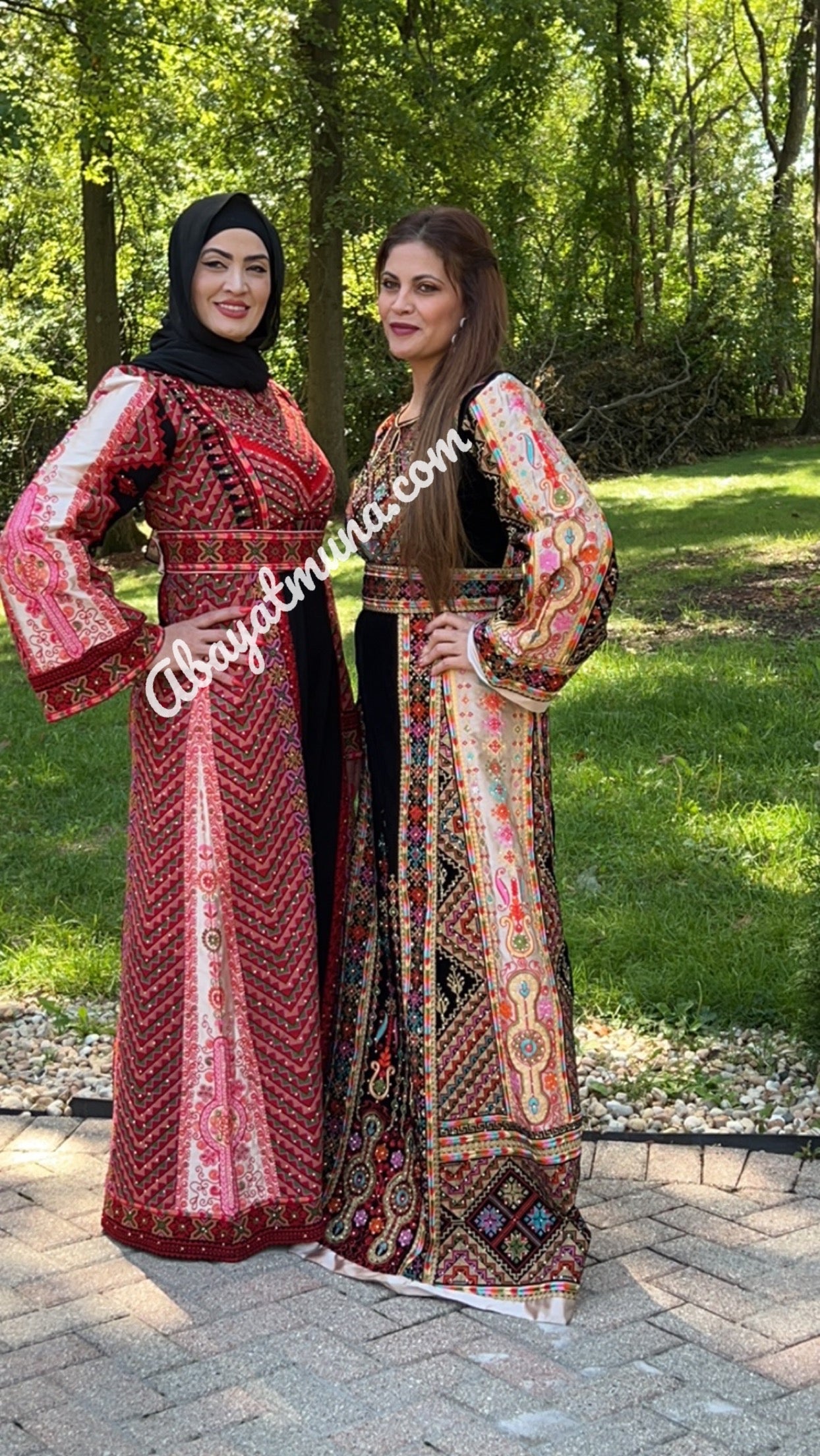 Red & Black Traditional Thoub Embroidery With Wide Sleeve -35