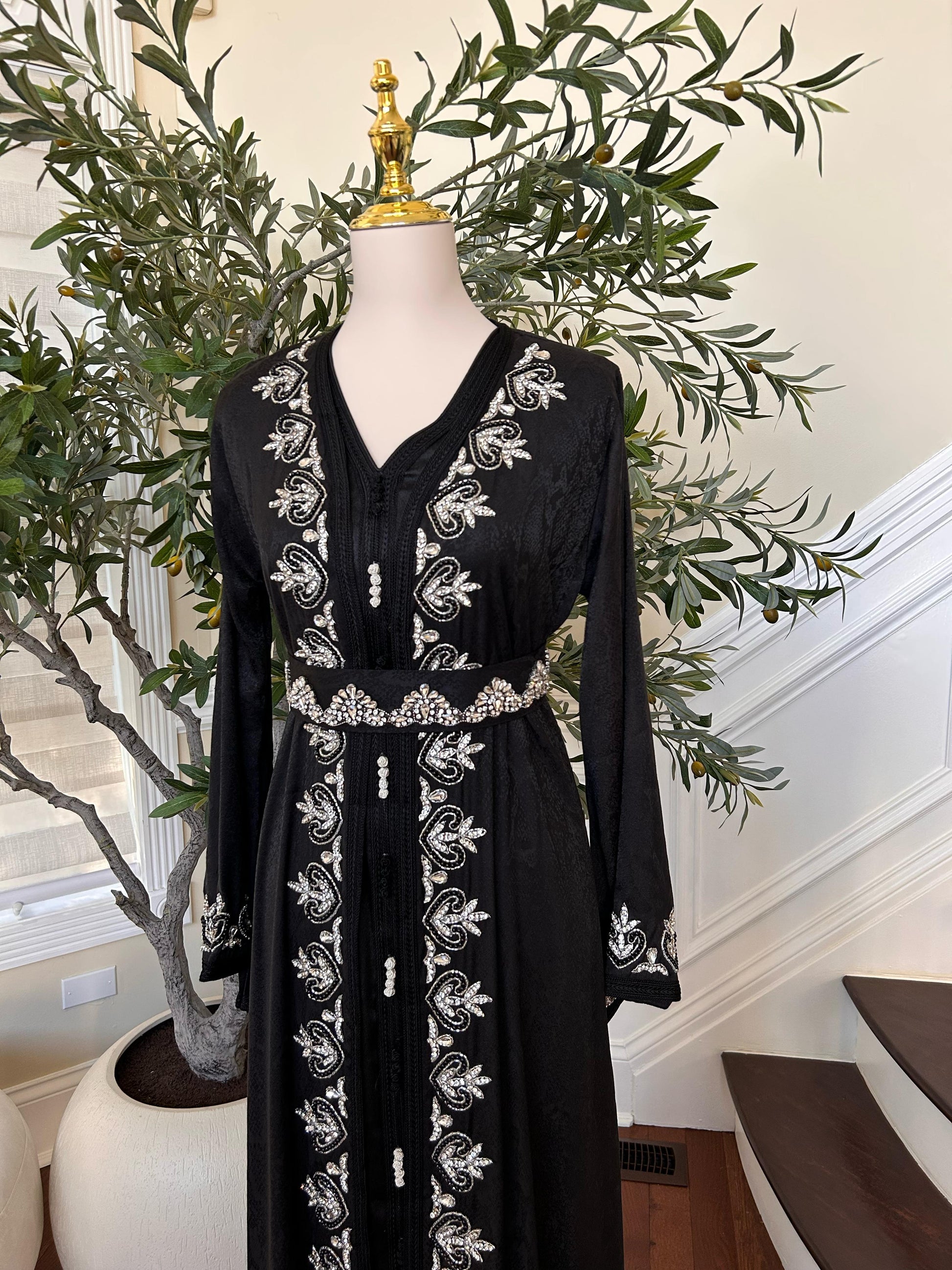 Black Royale Beaded Kuftan