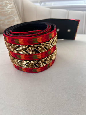 Gold Sabal Kharaz Tatreez Thobe Belt