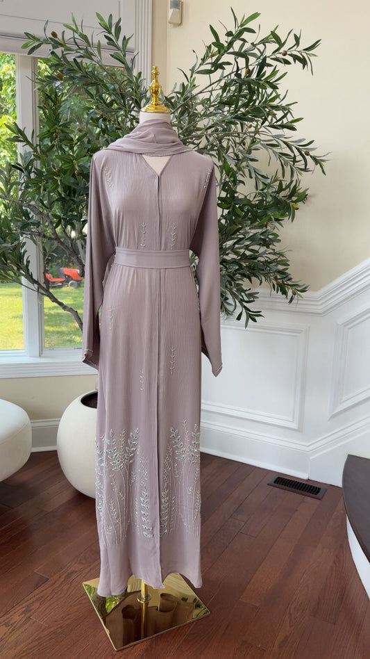 Cream Floral Luxe Abaya