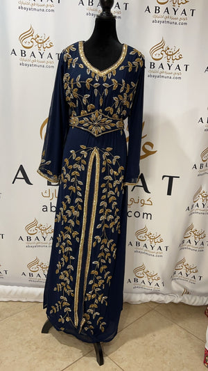 Gorgeous Navy Blue Gold/Silver Kuftan #9199080