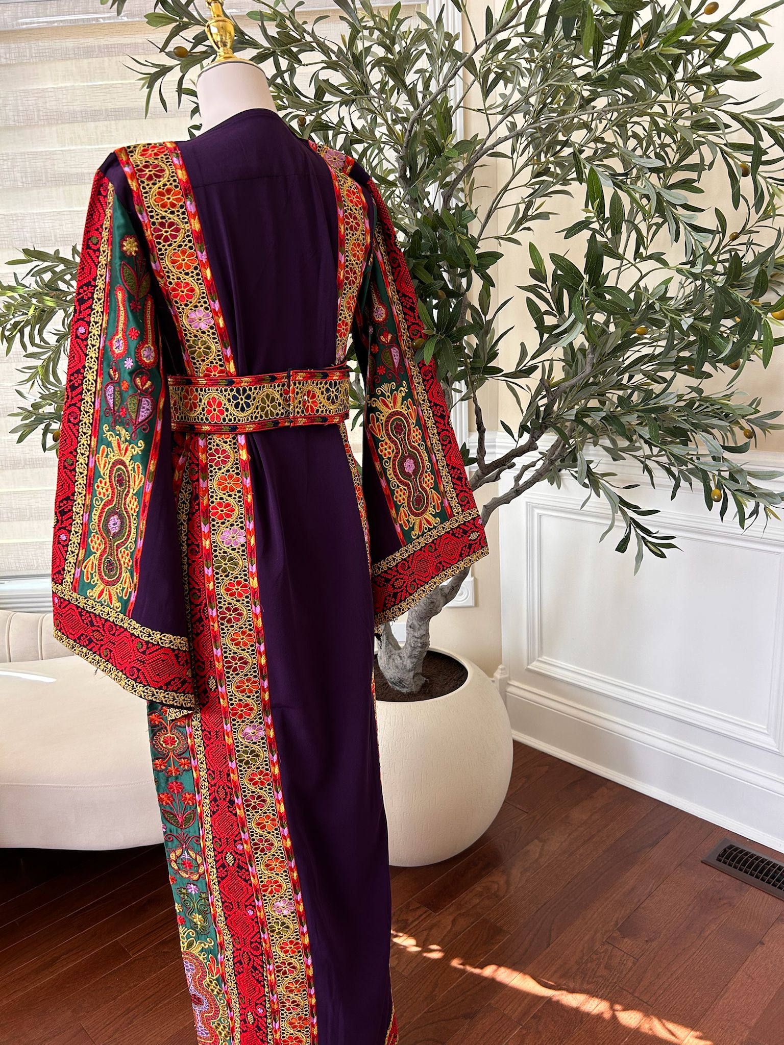 Purple Embroidery Tatreez Thobe /451