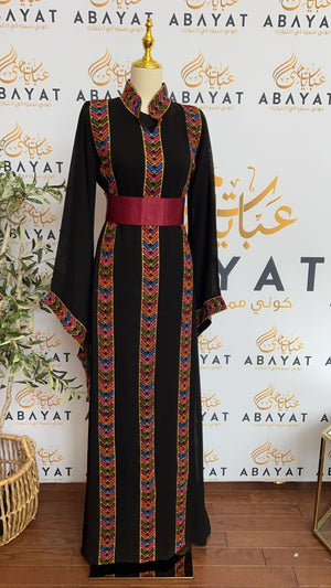 Elegant Black Two Piece Tatreez Abaya