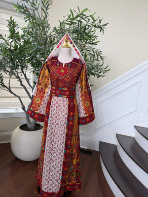 White Embroidery Tatreez Traditional Thobe