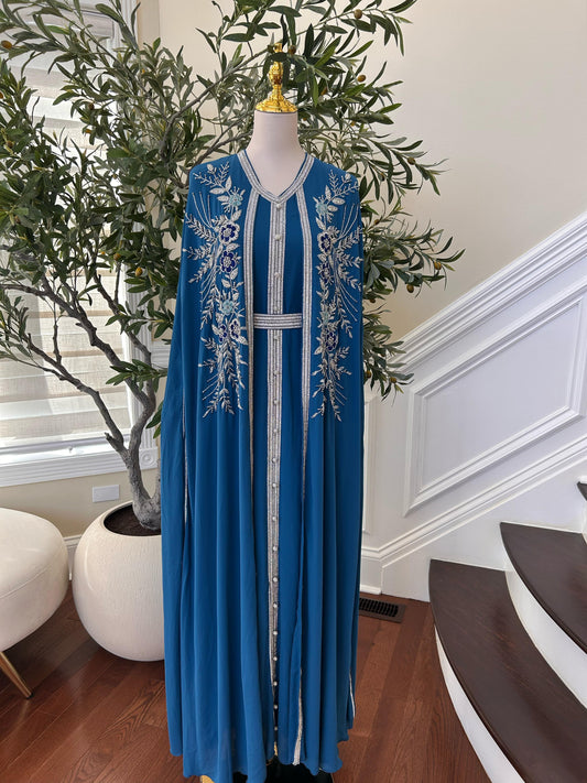 Turquoise Rose Royale Essence Kuftan