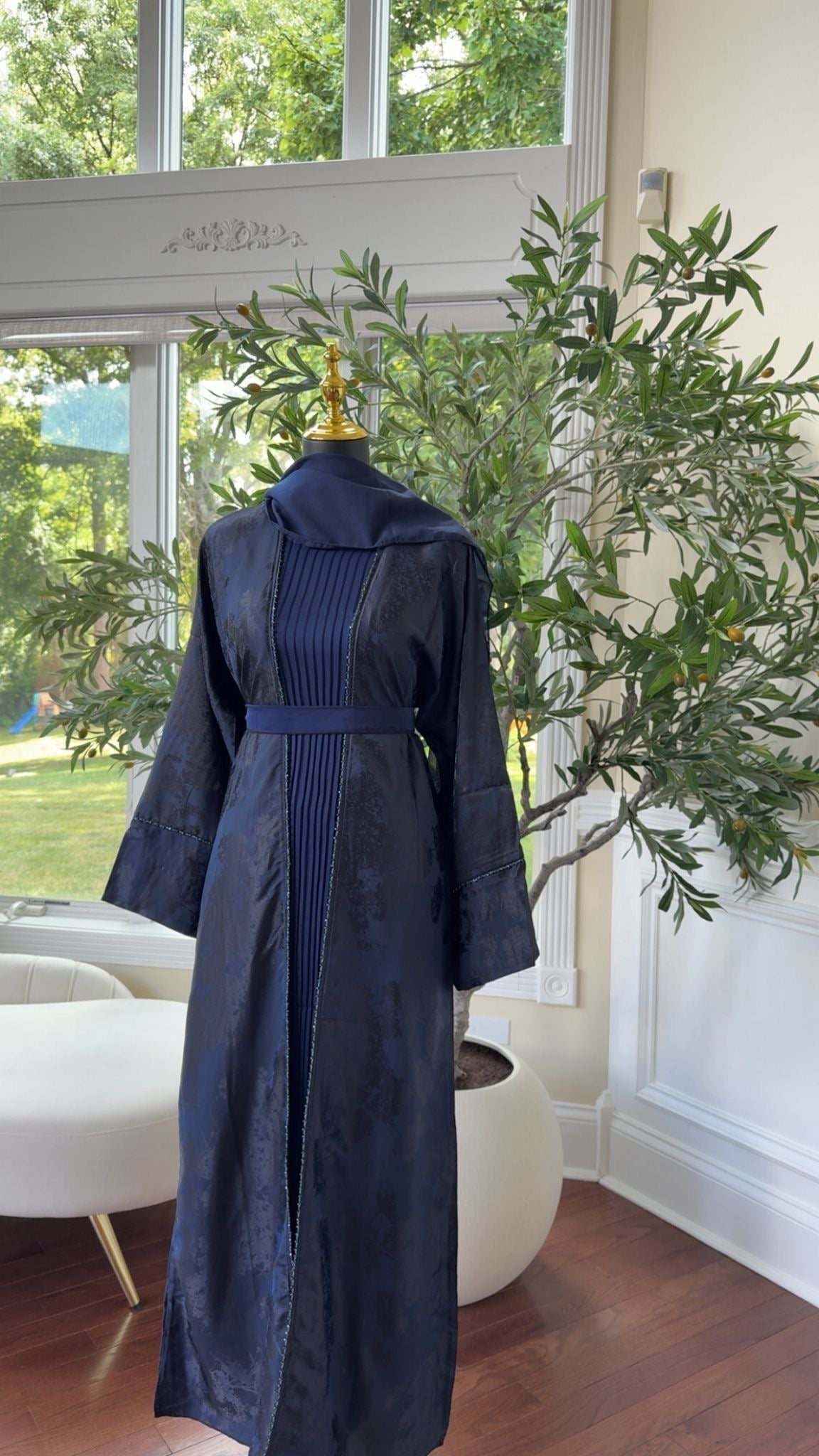 Midnight Blue Design Abaya