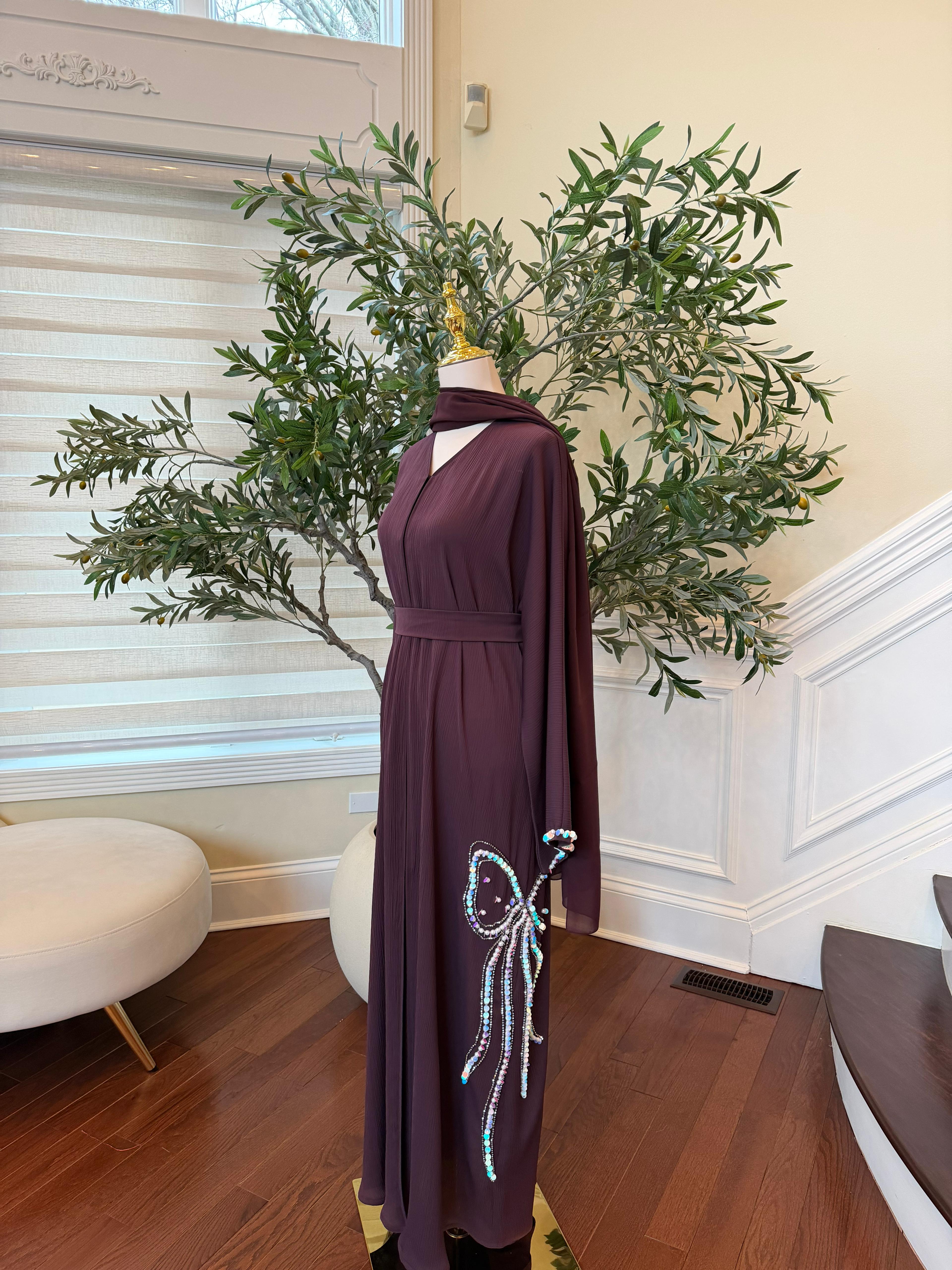 Purple Pearl Abaya