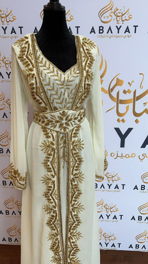 The White and Gold Kuftan of Elegance #8097705