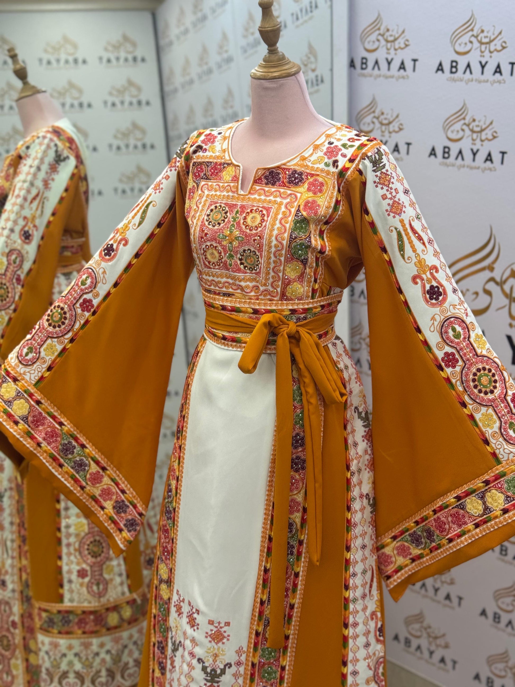 Mustard Bloom Heritage Embroidered Thobe