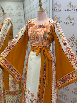 Mustard Bloom Heritage Embroidered Thobe