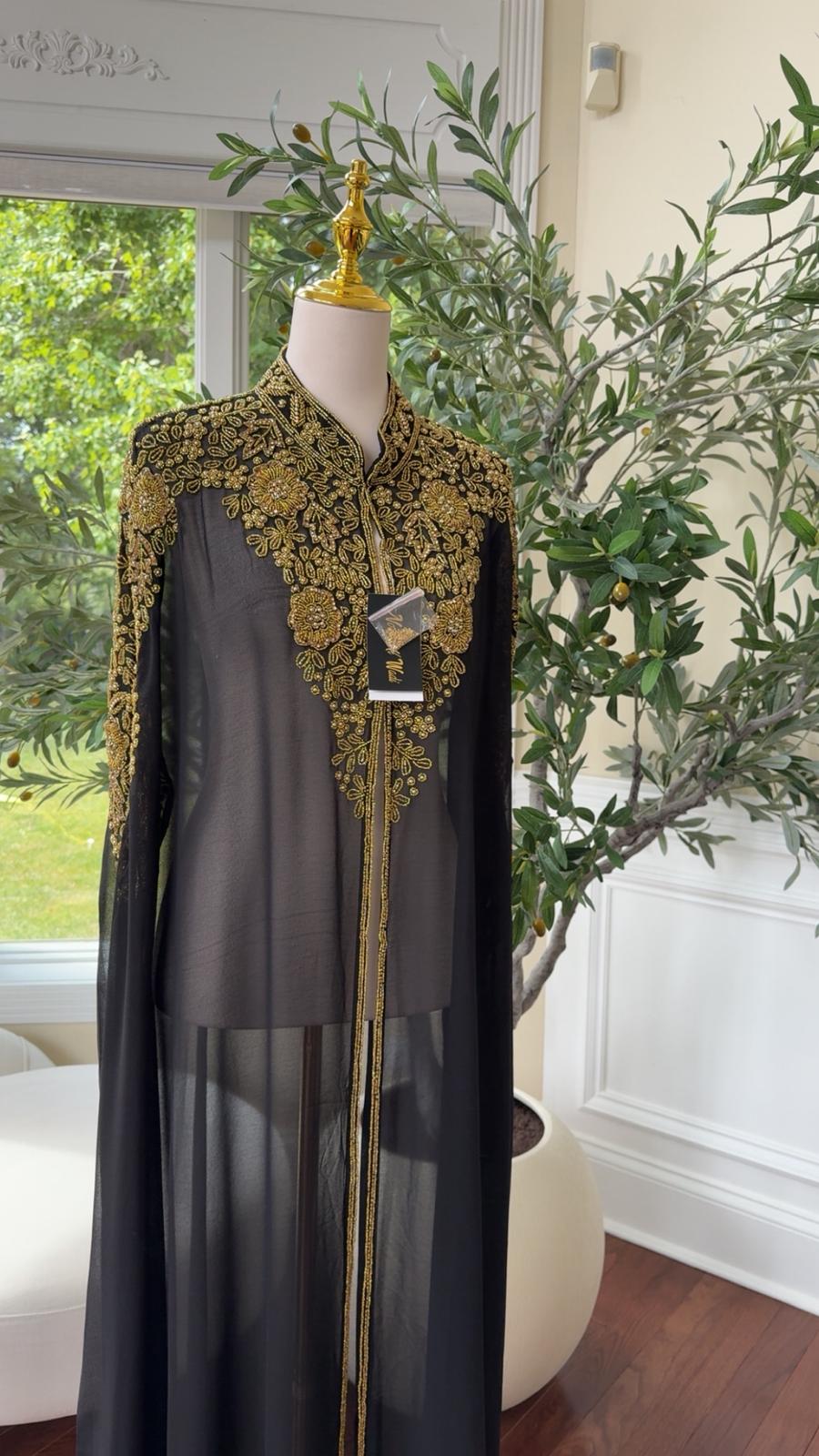 Golden Black Abaya