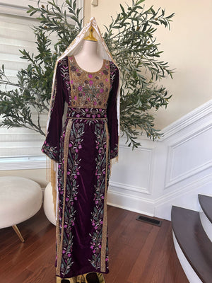 Purple Velvet Stone Thobe