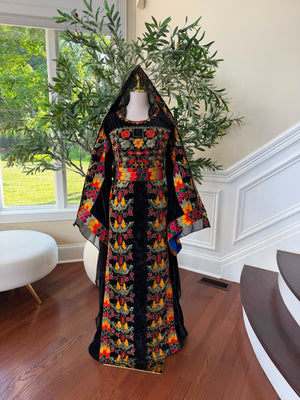 Black Beaded Stone Elegance Thobe