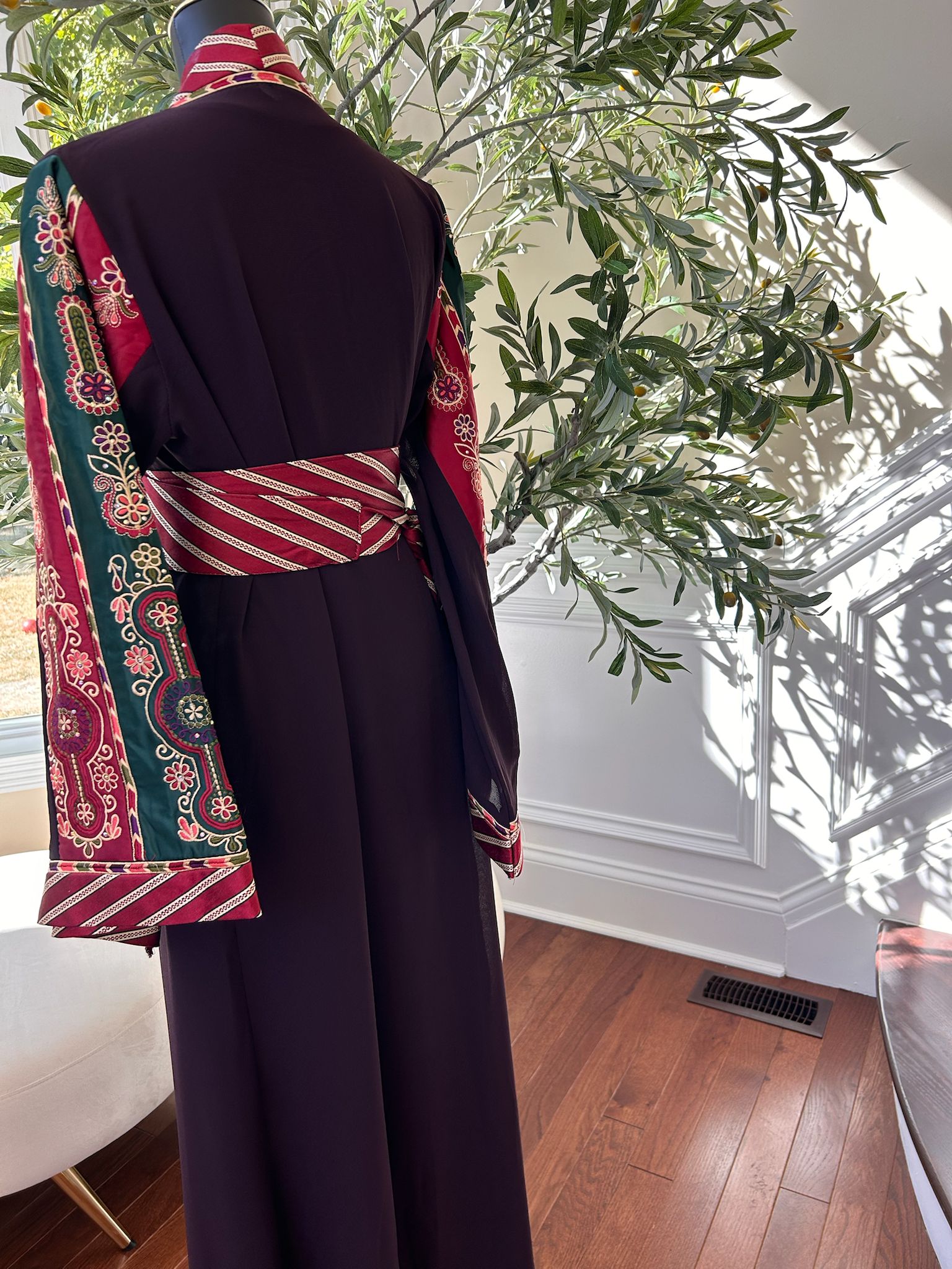 Purple Embroidery Tatreez Embellished Thobe