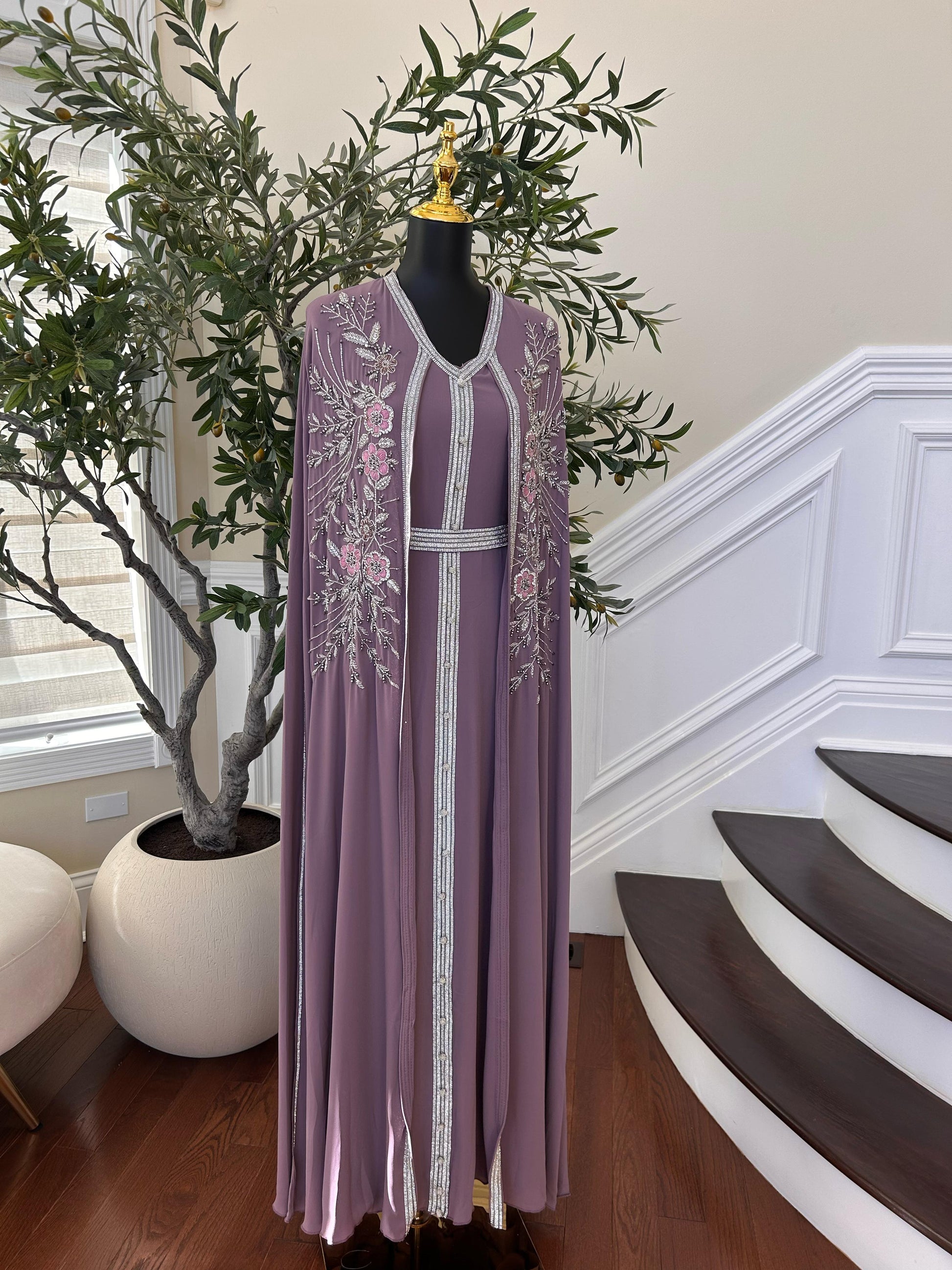 Liliac Charm Floral Kuftan