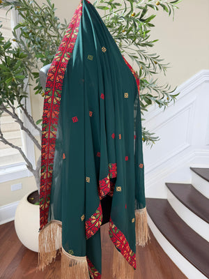 Emerald Green Tatreez Khirka Shal