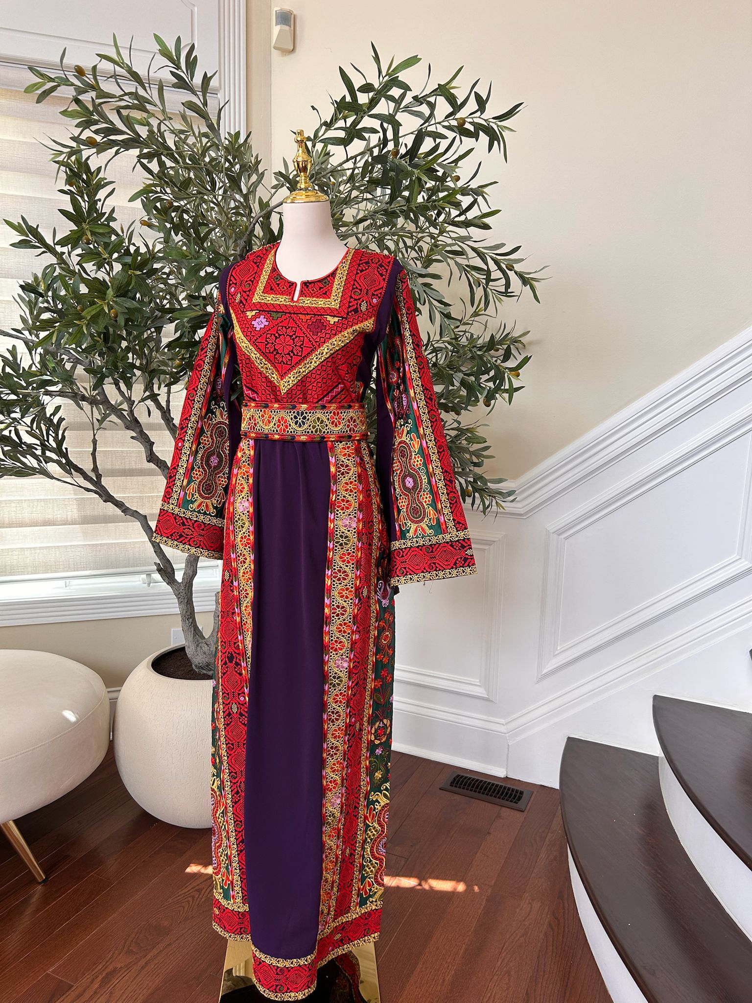 Purple Embroidery Tatreez Thobe /451