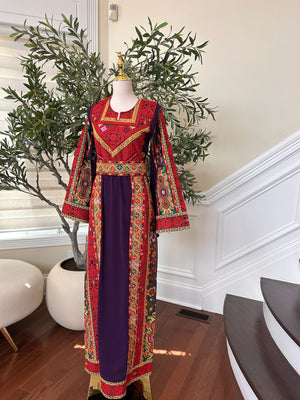 Purple Embroidery Tatreez Thobe /451