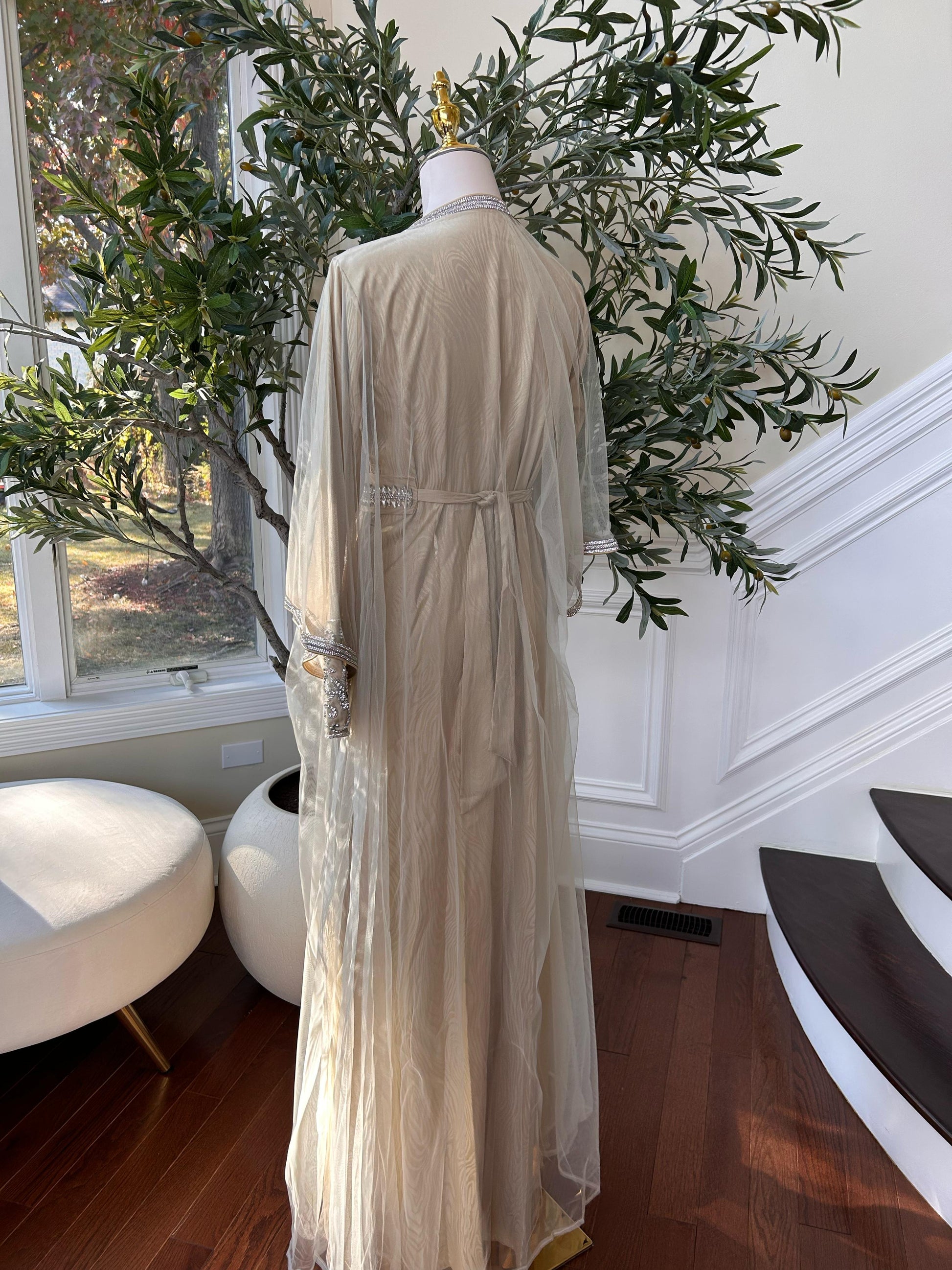 Golden Cream Radiance Beaded Kuftan