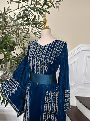 Blue Velvet Stone Thobe