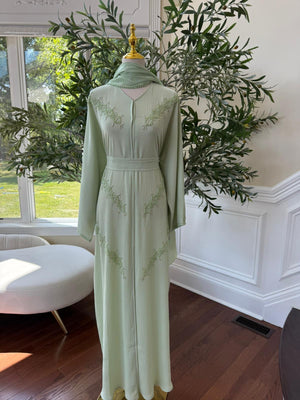 Light Green Charming Modesty Abaya