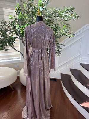 Elegant Dusty Rose Embroidered Moroccan Kaftan