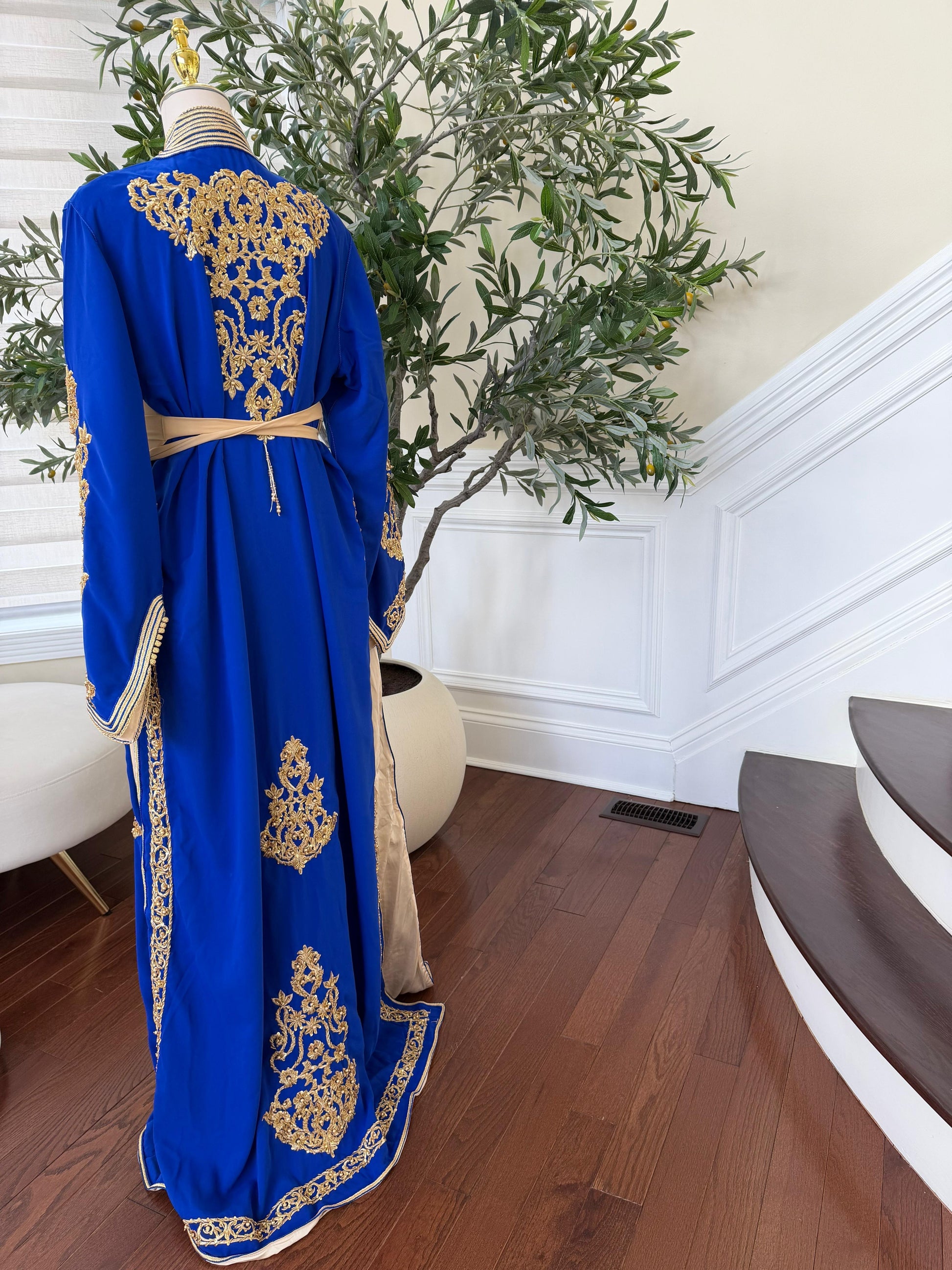 Blue Royal Elegance Beaded Kuftan