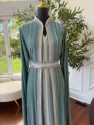 Elegant Mint Blue Kuftan