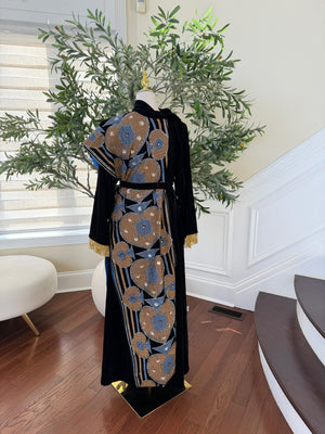 Black Velvet Two Peice Dress