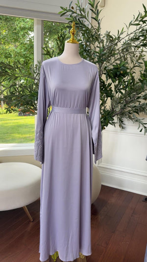 Purple Floral Sleeve Essence Abaya