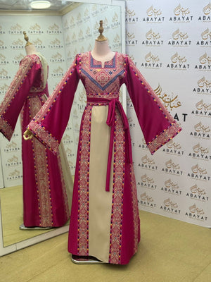 Pink Embroidery Tatreez Heritage Thobe